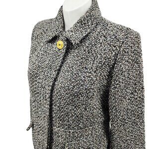 Sam Edelman Womens Tweed Coat With Gold Button Accents - X-Large